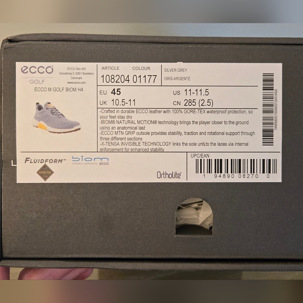 GOLF Ecco Men's Gray and Yellow Sneakers Biom Cloudlite 11-11.5 BNIB - Picture 5 of 6